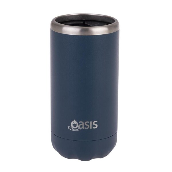 Oasis Stainless Steel Insulated Cooler Can Double Walled 330ml Navy