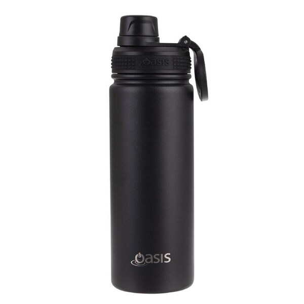 Oasis Stainless Steel Insulated Challenger Sports Bottle w/Cap 550ml Black