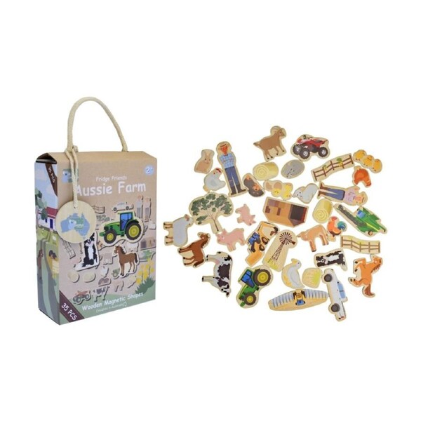 Koala Dream Fridge Friends Wooden Aussie Farm Animals Magnets 35pcs 2y+