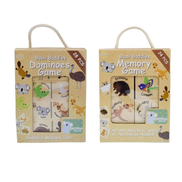 Koala Dream Bush Buddies Wooden Memory Game & Dominoes Set 18 Months+