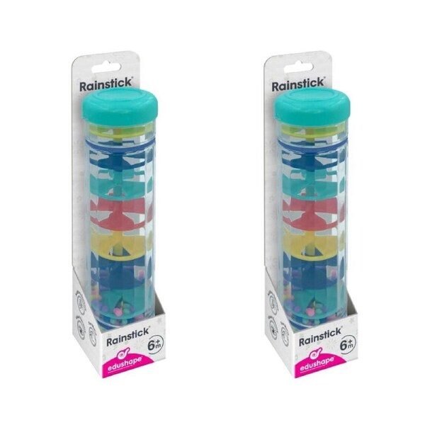 2PK Edushape Rainstick Musical Calming Sensory Stick Toy Baby Toddler 6m+ 20cm