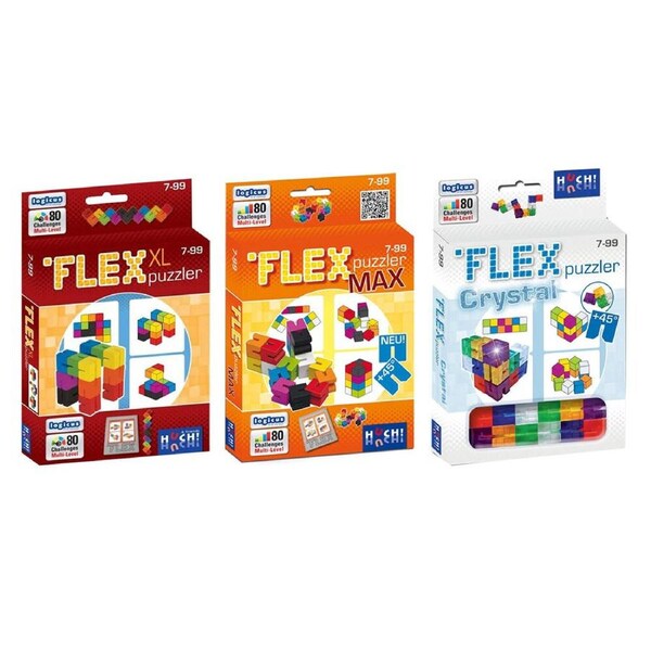 Huch! Flex Puzzler Crystal/MAX/XL 3D Puzzle Educational Game Combo Set 7y+