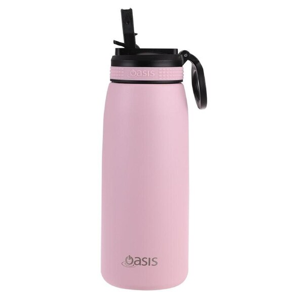 Oasis Stainless Steel Double Wall Sports Bottle w/ Sipper 780ml Carnation