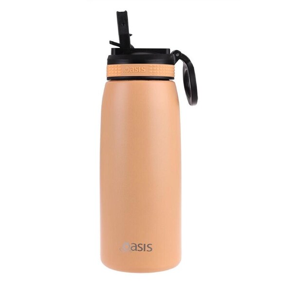 Oasis Stainless Steel Double Wall Sports Bottle w/ Sipper 780ml Rockmelon