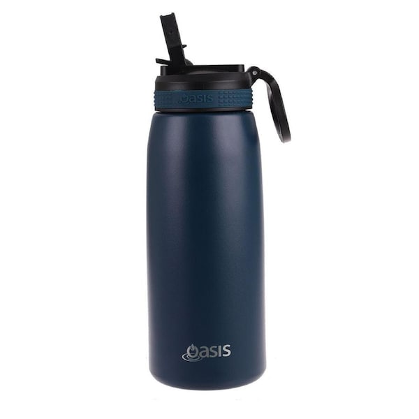 Oasis Stainless Steel Double Wall Sports Bottle w/ Sipper 780ml Navy