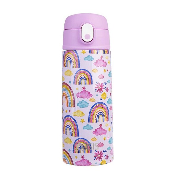 Oasis Stainless Steel Insulated Kids Drink Bottle w/Straw 550ml Rainbow Sky