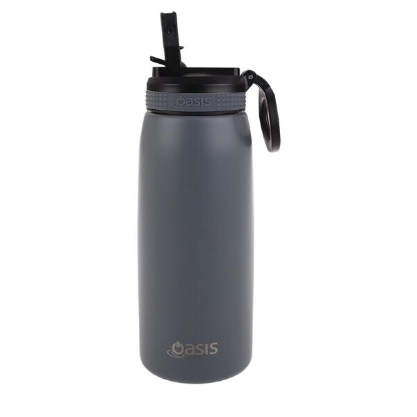 Oasis Stainless Steel Double Wall Sports Bottle w/ Sipper 780ml -Steel