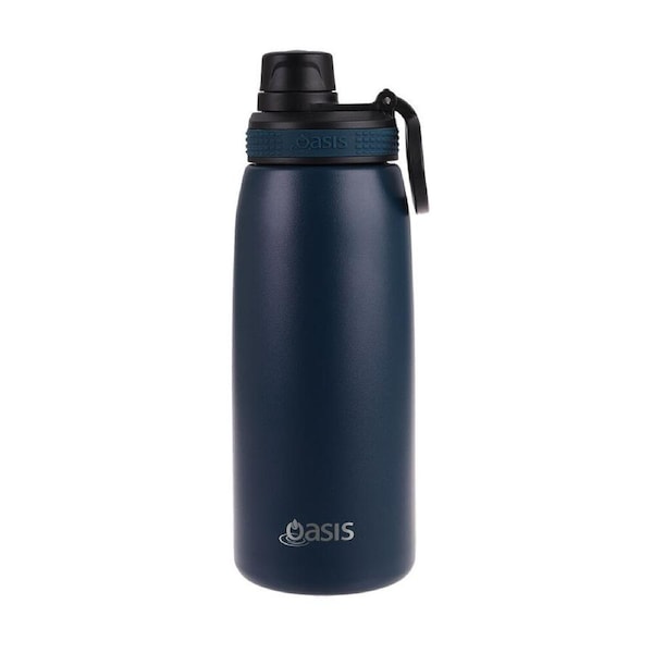 Oasis Stainless Steel Insulated Sports Bottle w/ Screw Cap 780ml Navy