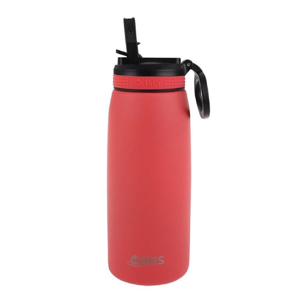 Oasis Stainless Steel Double Wall Sports Bottle w/ Sipper 780ml Coral