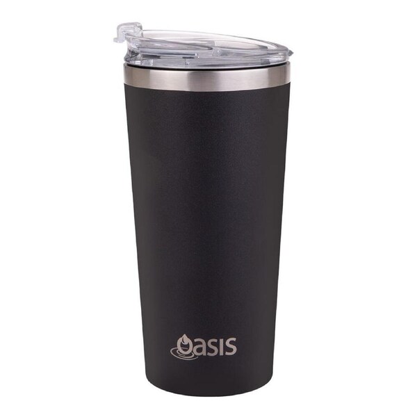 Oasis Stainless Steel Insulated Travel Mug Double Walled 480ml Matte Black