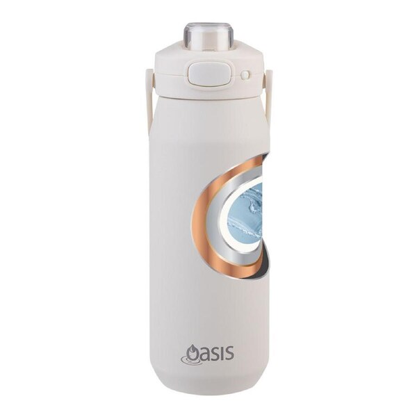 Oasis Ceramic Stainless Steel Insulated Capri Drink Bottle 750ml Alabaster