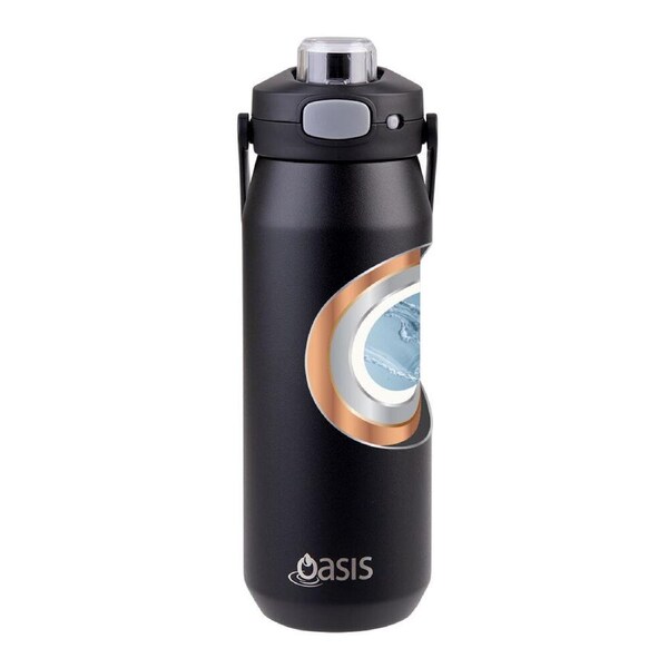 Oasis Ceramic Stainless Steel Insulated Capri Drink Bottle 750ml Black