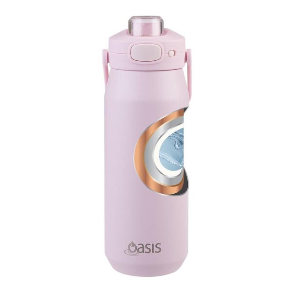 Oasis Ceramic Stainless Steel Insulated Capri Drink Bottle 750ml Pink Lemonade