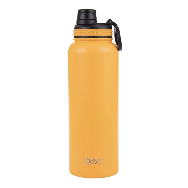 Oasis Stainless Steel Insulated Challenger Sports Bottle w/ Cap 1.1L Neon Orange