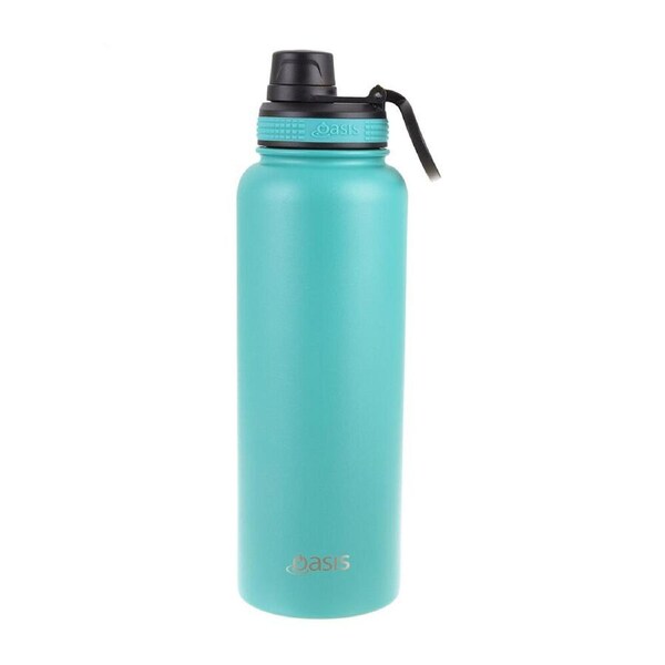 Oasis Stainless Steel Insulated Challenger Sports Bottle w/ Cap 1.1L Turquoise