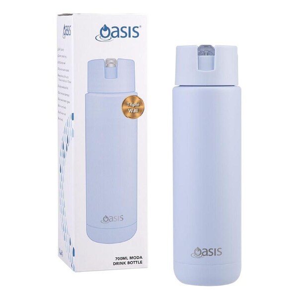 Oasis Ceramic Lined Stainless Steel Insulated Moda Drink Bottle 700ml Periwinkle