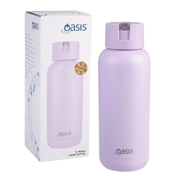 Oasis Ceramic Lined Stainless Steel Insulated Moda Drink Bottle 1L Orchid