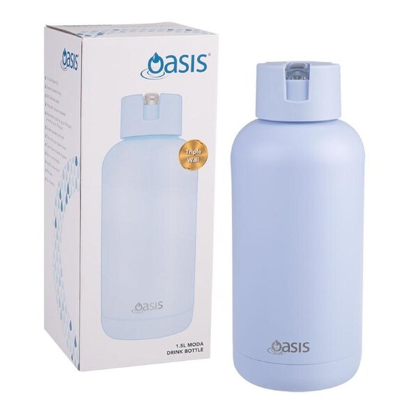 Oasis Ceramic Lined Stainless Steel Insulated Moda Drink Bottle 1.5L Periwinkle