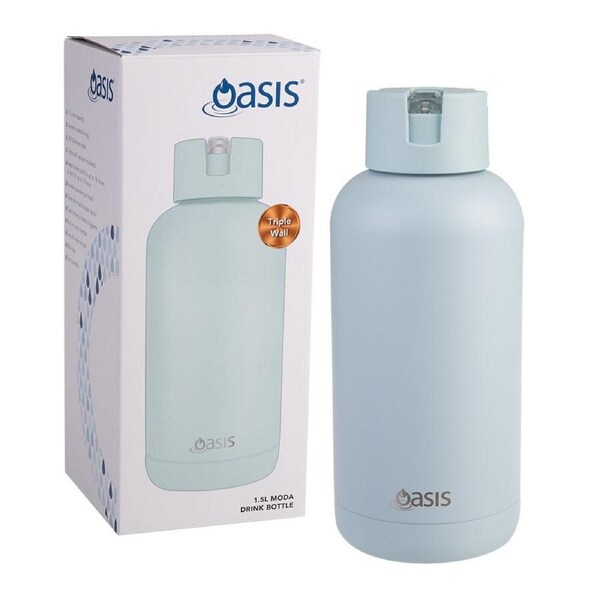 Oasis Ceramic Lined Stainless Steel Insulated Moda Drink Bottle 1.5L Sea Mist