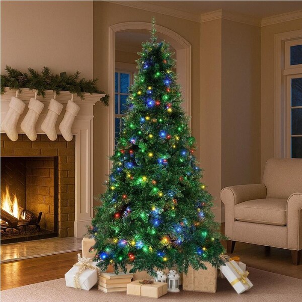 Tinseltown LED Christmas Tree 2.1M 7FT Multi Colour Lights 8 Flash Modes
