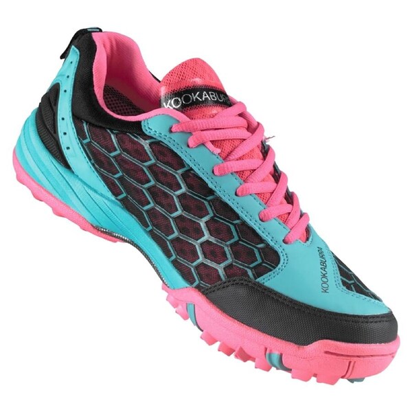 Kookaburra Lithium Unisex Field Hockey Sports Shoes Teal/Pink 10 US/9 UK