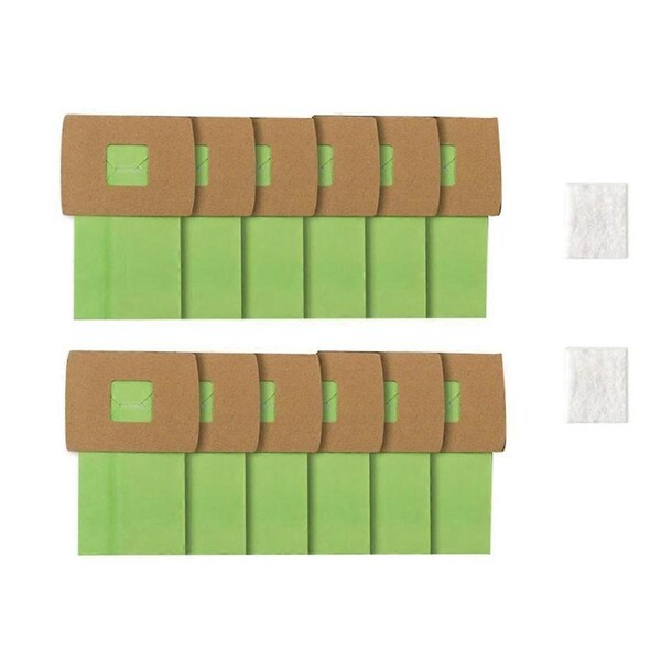 12 Pack PKBB12DW Type Canister Vacuum Bags Replacement for XL Buster B Vacuum Bags with 2 Motor Filter
