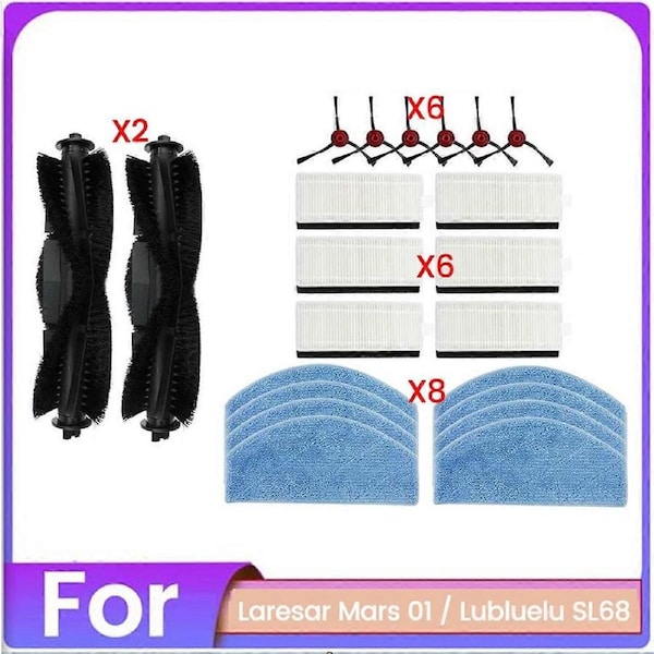 22PCS Brush Filter and Mop Cloth Set for Mars 01 for SL68 Vacuum Cleaner Replacement Parts