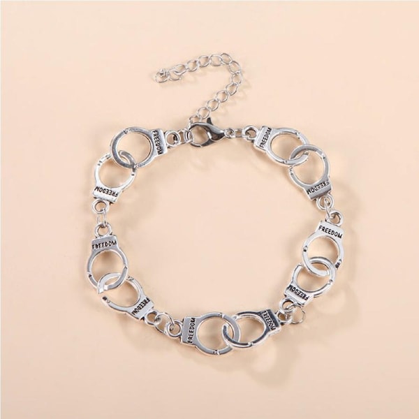 Distressed Metal Handcuffs Chain Creative Hip Bracelets
