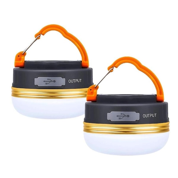 2 LED Camping Lantern, Rechargeable Portable Tent Light, Adjustable Light Modes, Electric Lantern Flashlight for Camping/Hiking/Fishing/Hurricane/Emergency