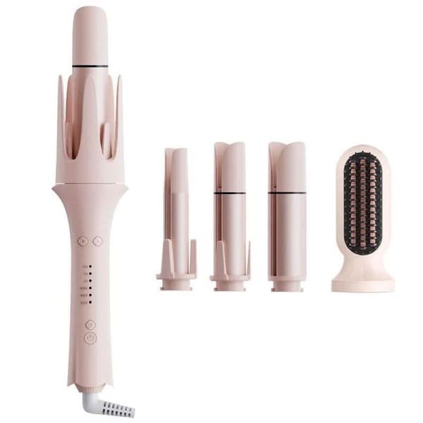 4 in 1 Multifunctional Hot Tool, Automatic Curling Irons with 3 Barrel(1", 1.25", 1.5") & Hair Straightener Brush, Hair Curler & Straightening Comb