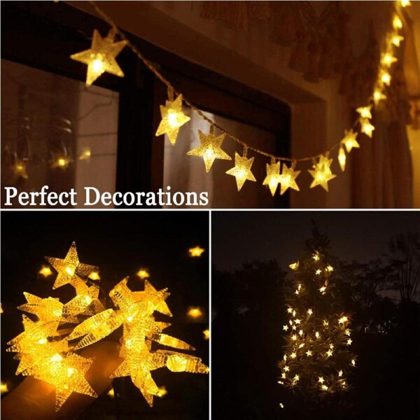 Nevenka Fairy Lights Battery Operated Star Lights 6M 40LED for Outdoor Decor