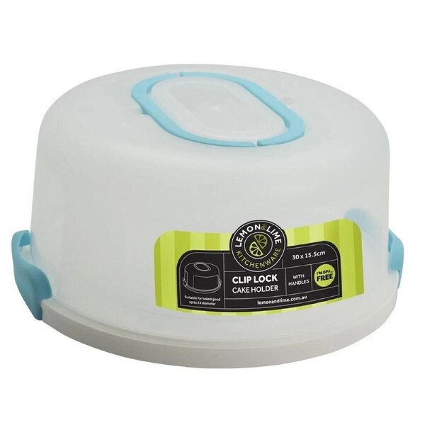 Lemon & Lime 30cm Round Plastic Cake/Dessert Container Box Holder w/Lid Assorted