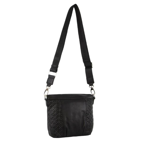 Pierre Cardin Leather Crossbody Bag w/ Shoulder Strap in Black