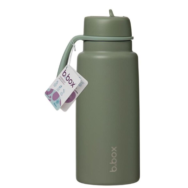 B.Box 1L Insulated Flip Top Drink Bottle - Olive
