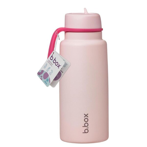 B.Box 1L Insulated Flip Top Drink Bottle - Pink Paradise
