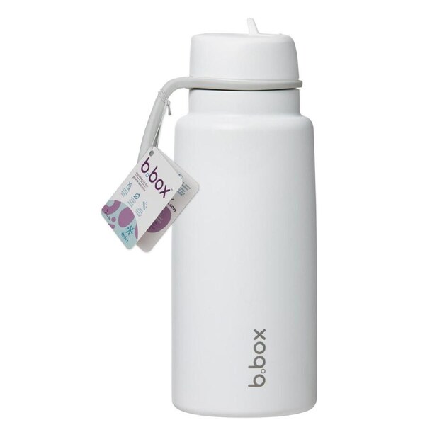B.Box 1L Insulated Flip Top Drink Bottle - White Out