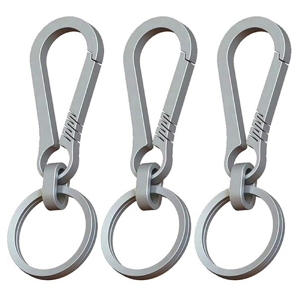 3 Pack Titanium Edc Keychain Clip With Bottle Opener Carabiner Key Ring Holder