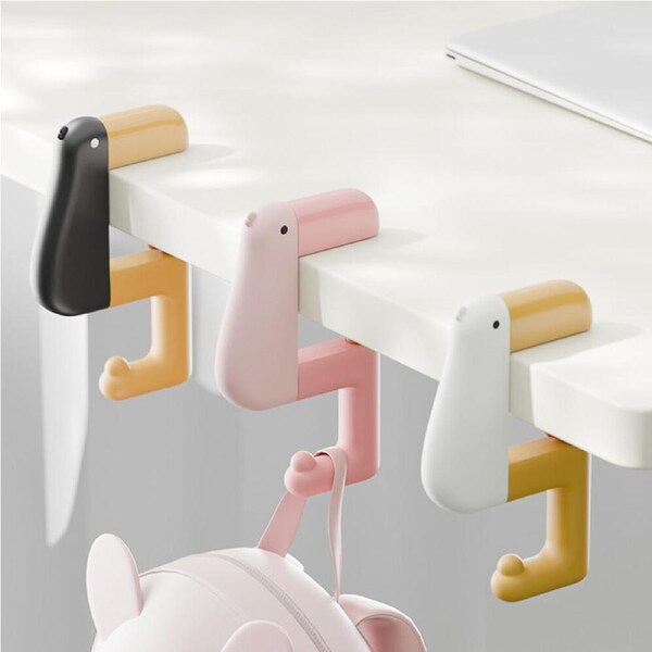 3Pcs Schoolbag Hook Free Punch Bag Hook Desk Side Hanging Backpack Storage Hook