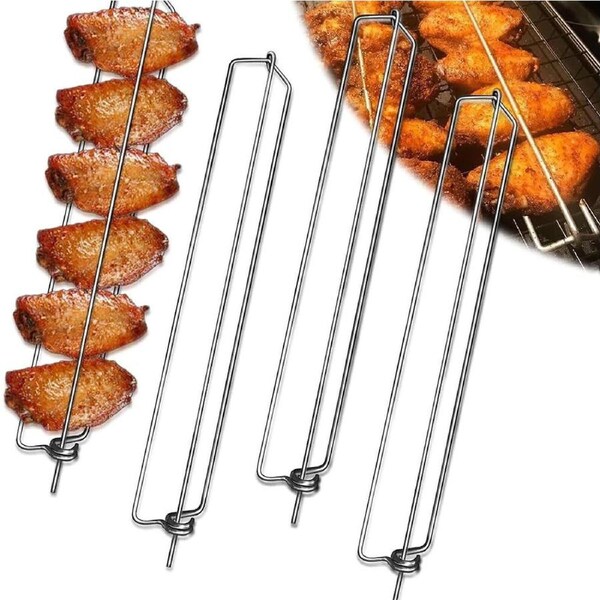 4 Pack Chicken Wing Rack Outdoor Grill Fork Wing Rails Grill BBQ Grill Tools