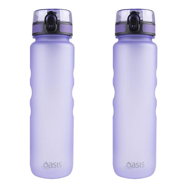 2PK Oasis Tritan Ergonomic Textured Sports Water Drinking Bottle 1L Lilac