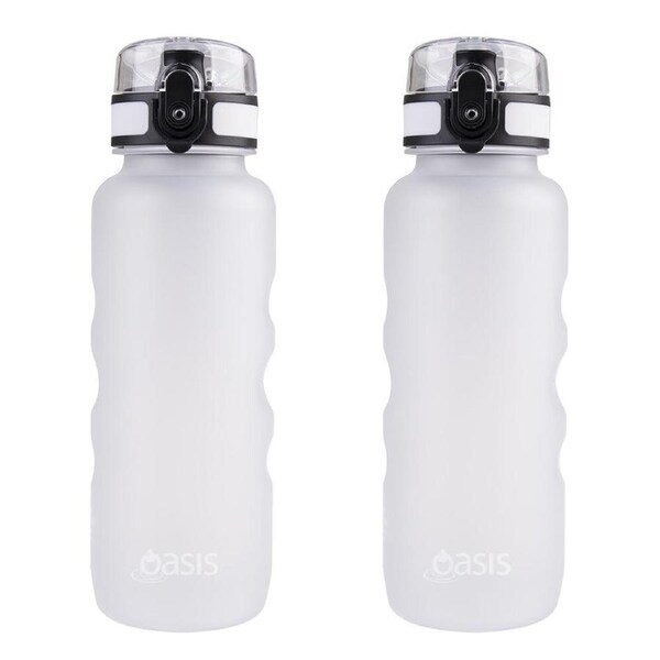 2PK Oasis Tritan Ergonomic Leak-Proof Sports Water Drink Bottle 750ml White