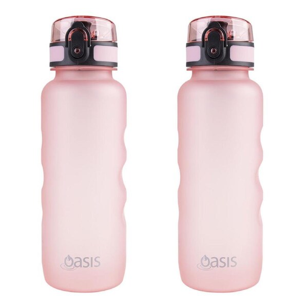 2PK Oasis Tritan Ergonomic Leak-Proof Sports Water Drink Bottle 750ml Glow Pink