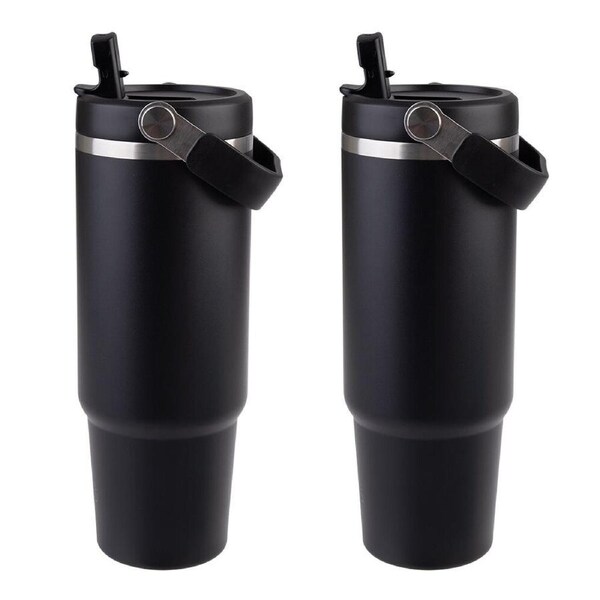 2PK Oasis Stainless Steel Double Wall Voyager Carry Tumbler 900ml Black
