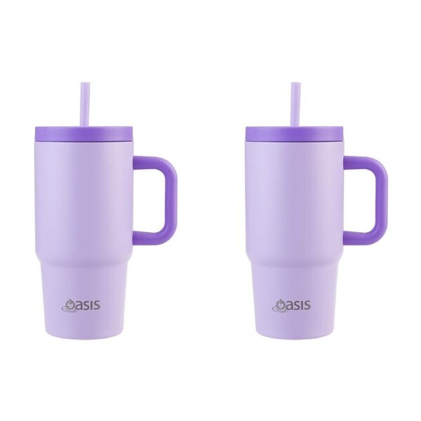 2PK Oasis Stainless Steel Insulated Jnr Commuter Travel Tumbler 700ml Lilac