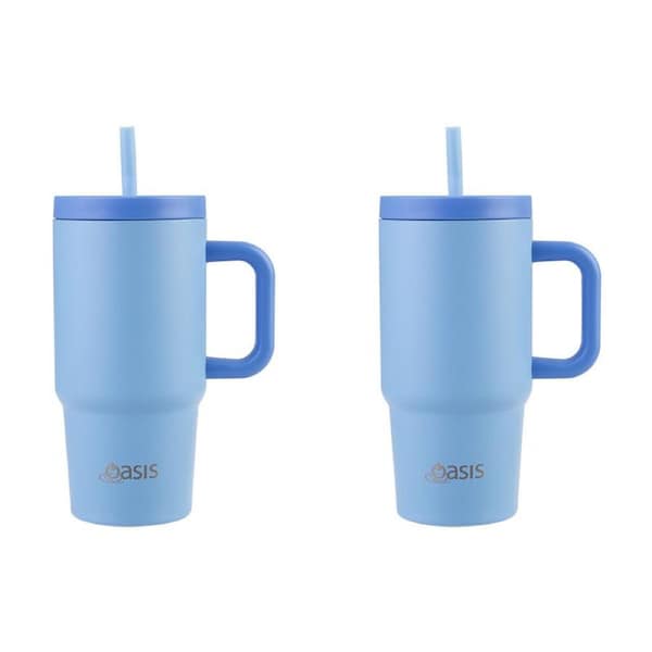2PK Oasis Stainless Steel Insulated Jnr Commuter Travel Tumbler 700ml Blue