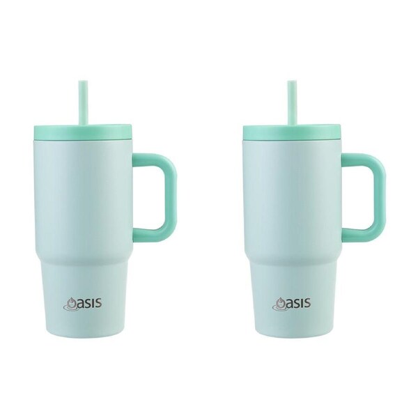 2PK Oasis Stainless Steel Insulated Jnr Commuter Travel Tumbler 700ml Mint