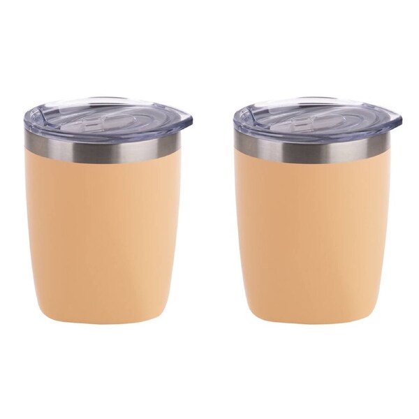 2PK Oasis Stainless Steel Double Wall Old Fashion Tumbler 300ml Rockmelon
