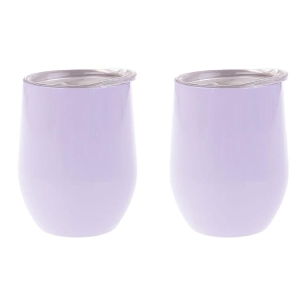 2PK Oasis Stainless Steel Insulated Wine Tumbler Double Walled 330ml Lilac