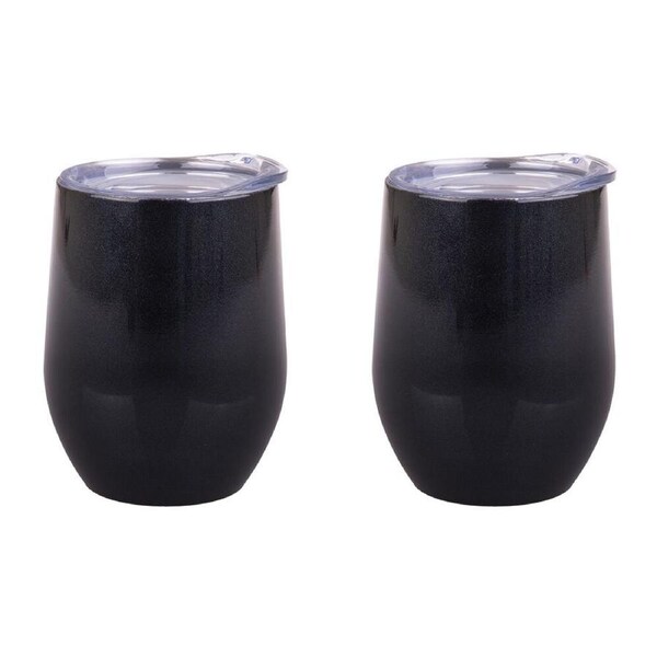 2PK Oasis Stainless Steel Insulated Wine Tumbler Double Walled 330ml Midnight