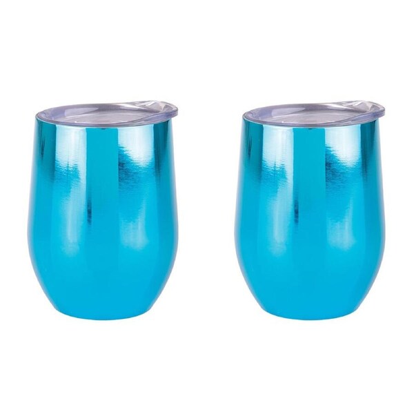 2PK Oasis Stainless Steel Insulated Wine Tumbler Double Walled 330ml Sapphire